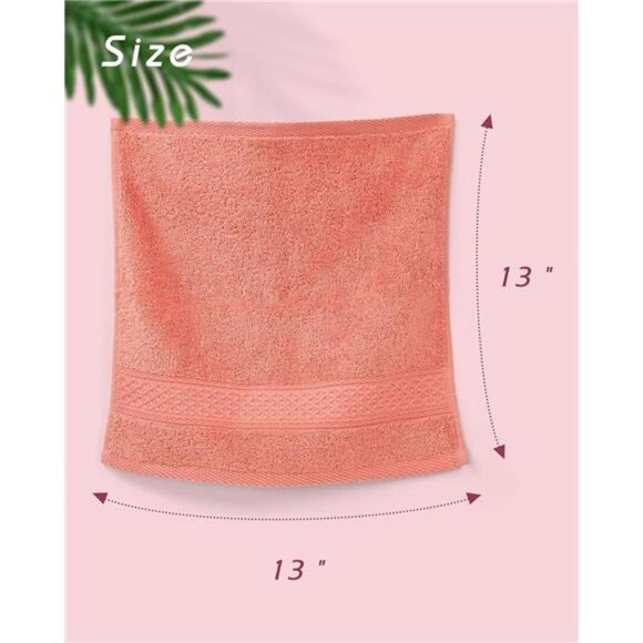 6 Pack Cotton Face Washcloths Soft Absorbent Reusable Bath Towel Set 13x13 - Picture 3 of 7